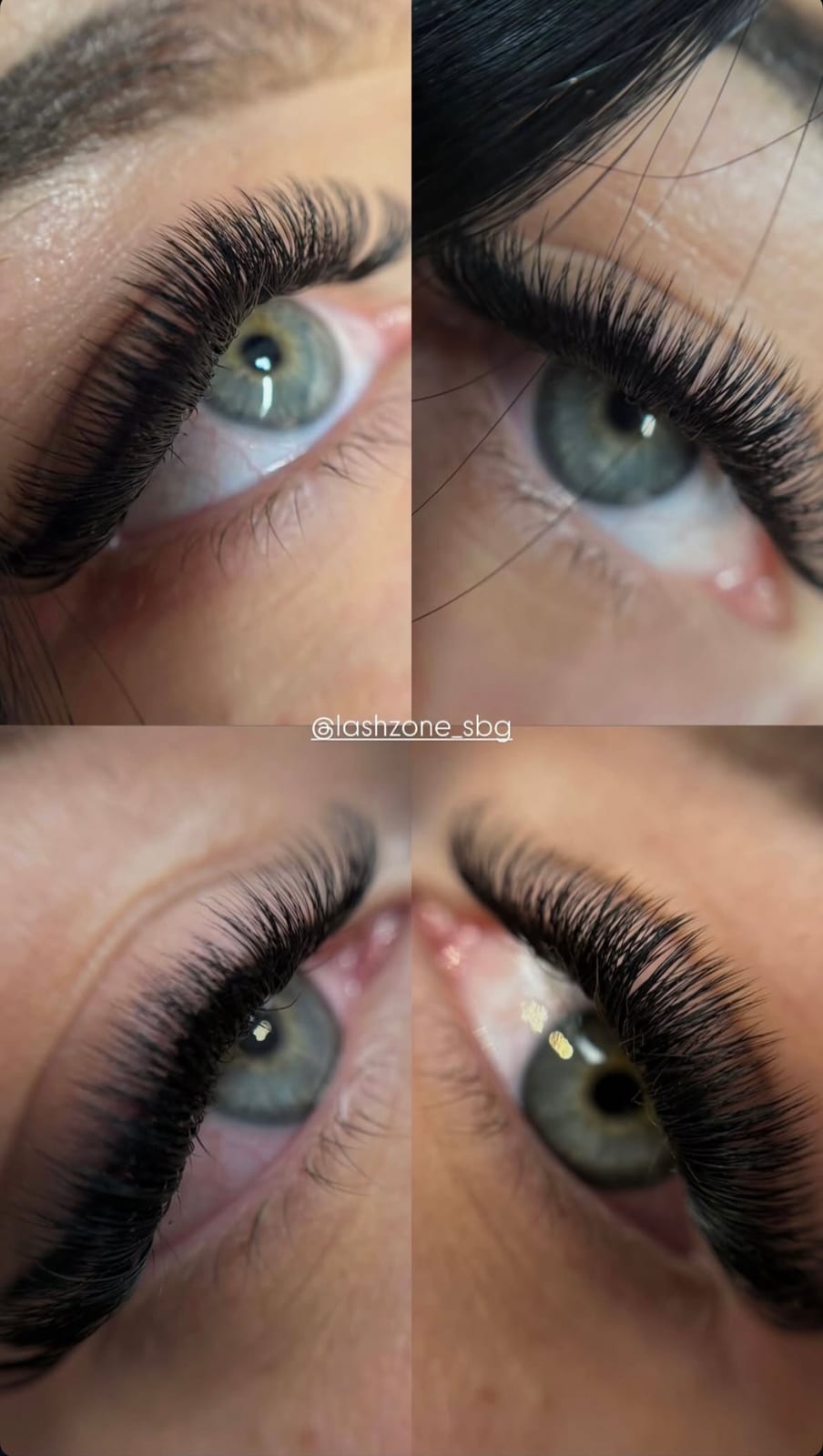 Vier Detailaufnahmen eines dichten Mega Volume Sets